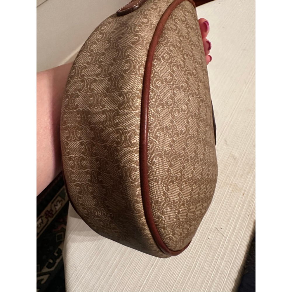 Celine Brown Beige Monogram Macadam Heart-Shaped Shoulder Bag - Picture 11 of 16